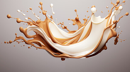 Abstract fluid art of a milk and chocolate splash smooth