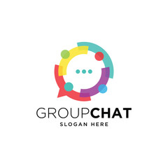 Group chat logo icon vector