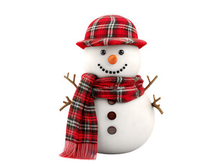 Cheerful Snowman Christmas Decoration, isolated on a transparent or white background