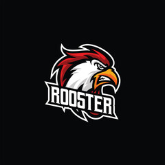 rooster esport mascot design logo