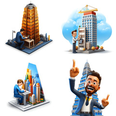 Emoji of a architect designing a skyscraper Generative AI