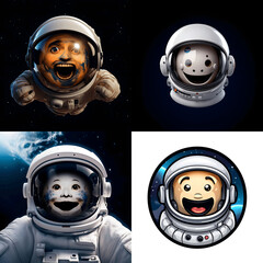 Emoji of a astronaut in space Generative AI