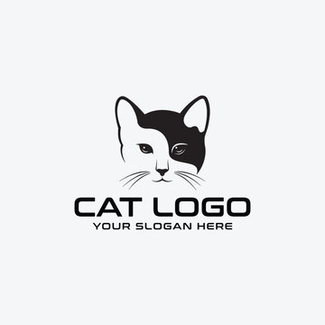 cat pet store logo design vector
