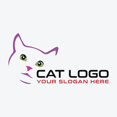 cat pet store logo design vector