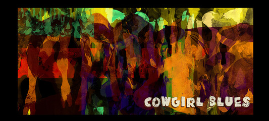 Cowgirl Blues! Abstract background with alpha channel