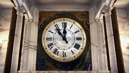 Fototapeta na wymiar big clock in station hall suitable as background or banner