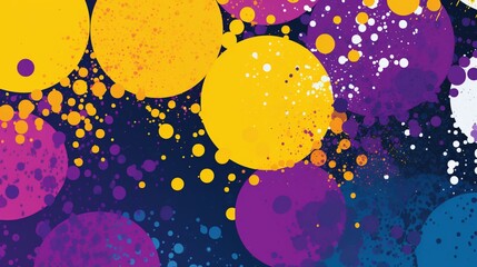 fusion of colors in this mesmerizing pop art spectacle. Halftone dots in yellow and white come to...