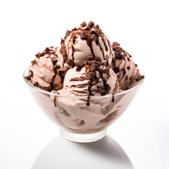 Chocolate ice cream in bowl