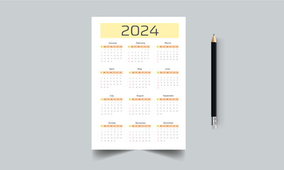2024 Calendar Design Template