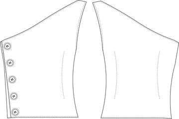 Fototapeta na wymiar asymmetrical single strap buttoned straight fit blouse