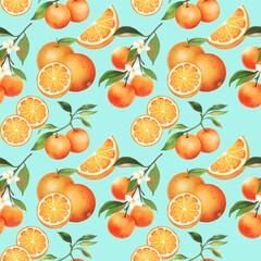 seamless background with oranges
