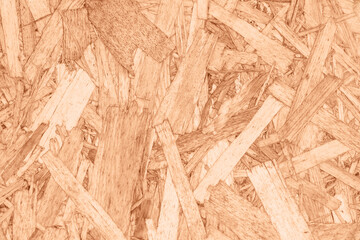 Background texture of wooden planks. Wooden table top or floor with copy space. Beautiful trendy peach fuzz color background.