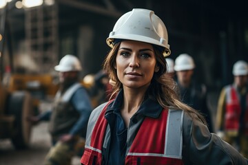 Empowered women showcasing strength and expertise in a heavy industry workplace, breaking barriers