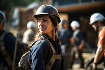 Empowered women showcasing strength and expertise in a heavy industry workplace, breaking barriers