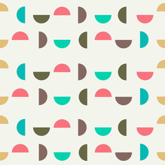Retro Colored Modern Minimal Geometric Seamless Tile