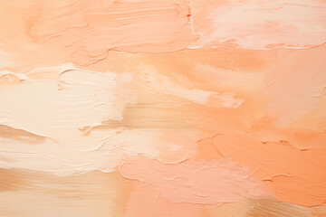 Background with oil art texture. Backdrop with abstract mixing paint effect. Liquid acrylic artwork that flows and splashes. Mixed paints for interior poster. Peach fuzz - color of the year 2024