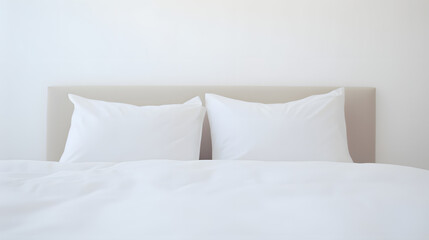 Fototapeta na wymiar bed with white pillows