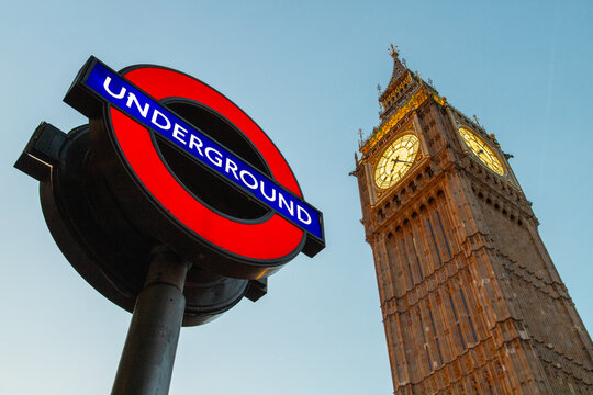big ben and underground sign