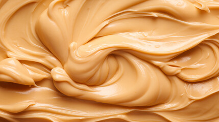 Obraz premium macro shot of peanut butter spread texture background created with Generative Ai
