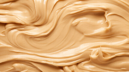 macro shot of peanut butter spread texture background created with Generative Ai