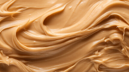 macro shot of peanut butter spread texture background created with Generative Ai