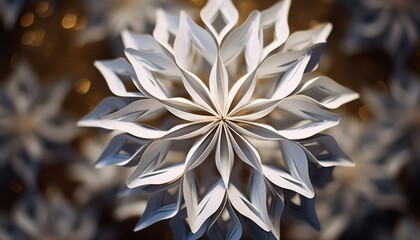 A Delicate Paper Snowflake Close-Up