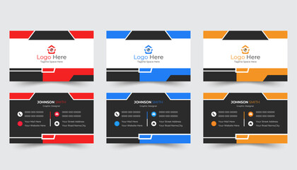 Business card design template, Clean professional business card template, visiting card, business card template.
