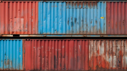 Container box in warehouse in shipping port created with Generative Ai