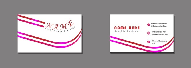 simple white with gradient color simple eye catching corporate business card template design free