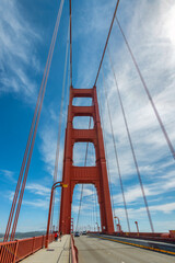 Scenic drive to San Francisco. Golden Gate Bridge, San Francisco, California.