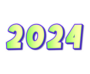 Happy New Year 2024 Abstract Green And Purple Graphic Design Vector Logo Symbol Illustration