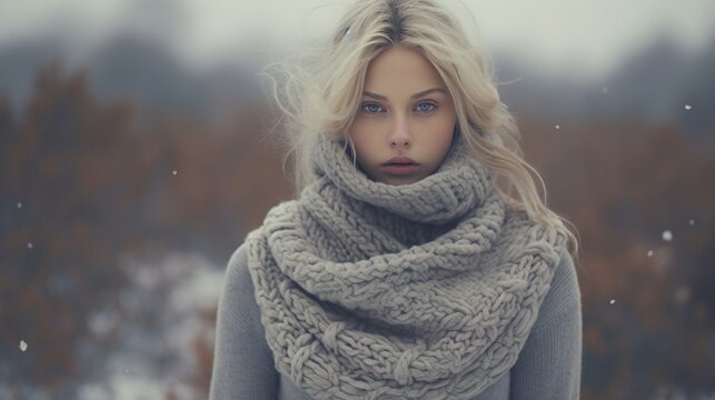 Create an image of a knitted dress with a cowl neck, perfect for staying warm during winter.