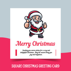Simple Christmas Vector design with Santa Claus Mascot, with white background and Merry Christmas