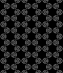 Black and white seamless abstract pattern. Background and backdrop. Grayscale ornamental design. Mosaic ornaments. Vector graphic illustration. EPS10.