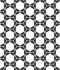 Fototapeta premium Black and white seamless abstract pattern. Background and backdrop. Grayscale ornamental design. Mosaic ornaments. Vector graphic illustration. EPS10.