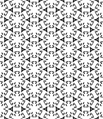 Black and white seamless abstract pattern. Background and backdrop. Grayscale ornamental design. Mosaic ornaments. Vector graphic illustration. EPS10.