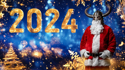Festive 2024 New Year Celebration with Santa Viking