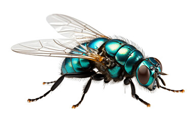 Bluebottle Fly insect isolated on a transparent background.