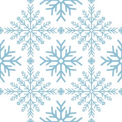 Fototapeta na wymiar Seamless abstract pattern with snowflakes. Blue, white. Christmas, New Year. Ornament. Designs for textile fabrics, wrapping paper, background, wallpaper, cover.