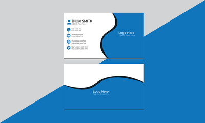 Blue business card template