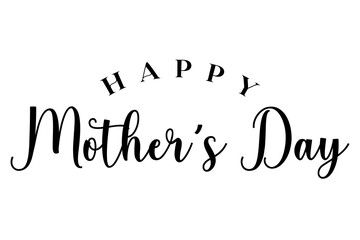 Happy Mother's Day hand drawn lettering vector illustration.