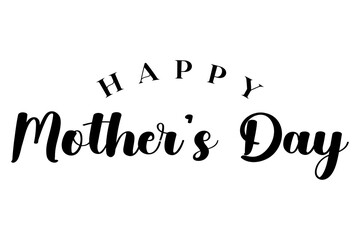 Happy Mother's Day hand drawn lettering vector illustration.