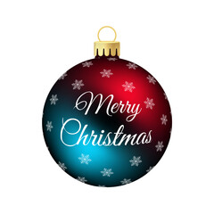 Rainbow Christmas tree toy or ball in blue and red color