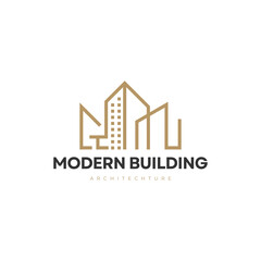 Brown Black Minimalist Modern Building Logo Design