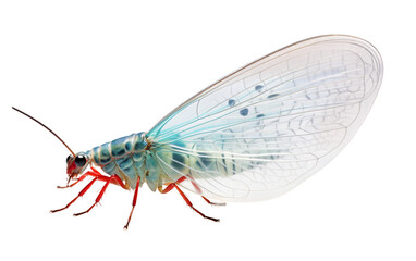 Lacewing Insect isolated on a transparent background.
