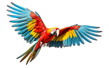 Macaw bird isolated on a transparent background.