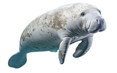 Manatee fish isolated on a transparent background.
