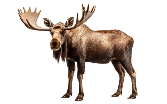Moose Illustration in North America Eurasia isolated on a transparent background.