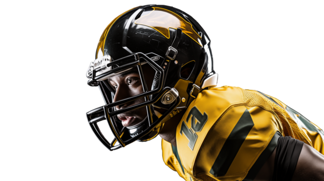 American football player close up on isolated background - Powered by Adobe