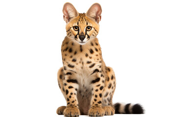 Serval animal isolated on a transparent background.